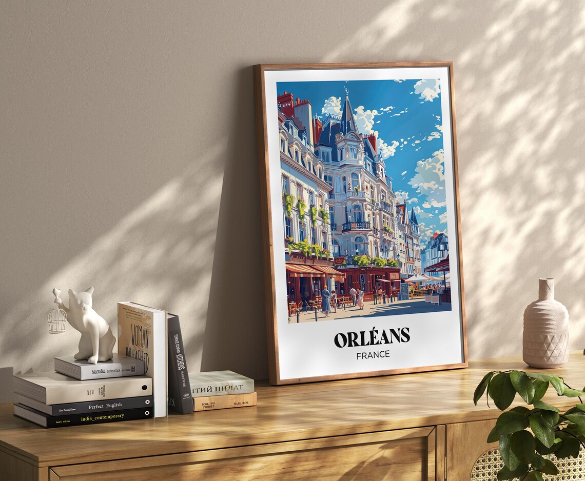Orlans Watercolor Travel Poster, France Art Print - Image 3