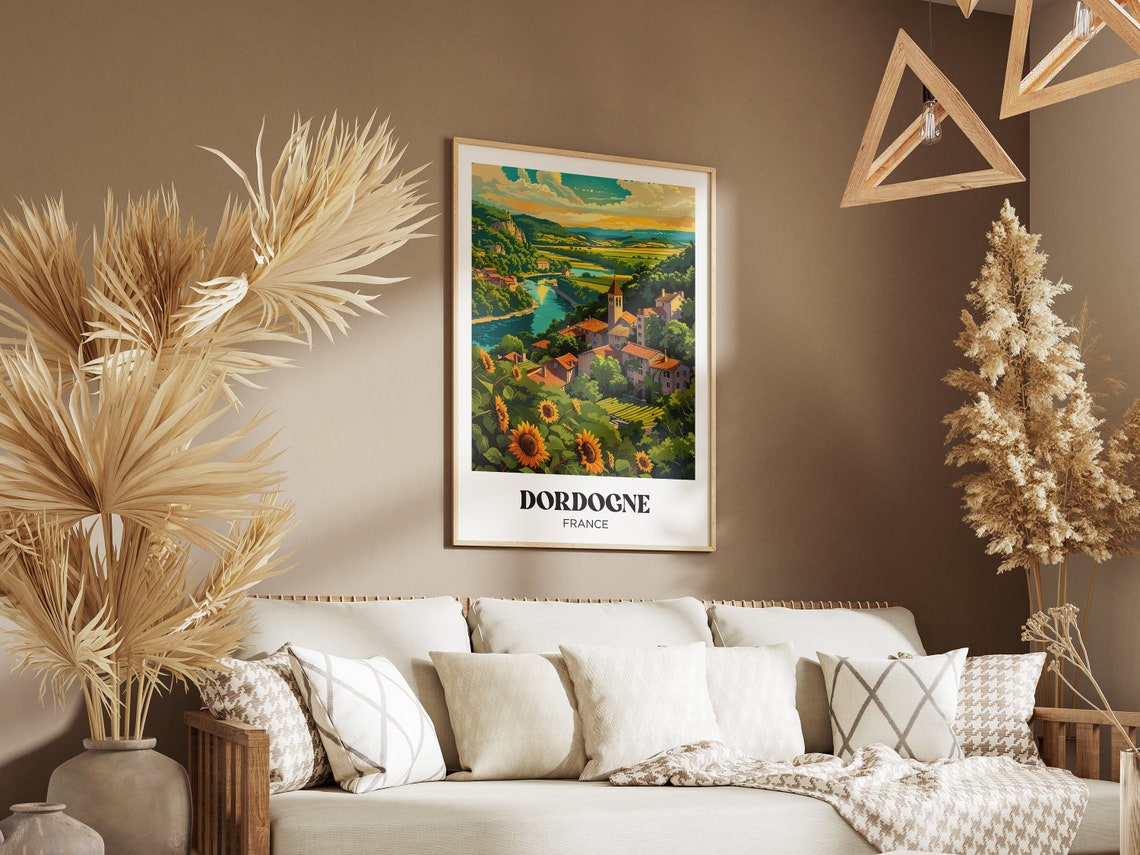 Auvergne Travel Poster France Wall Art Print Auvergne Painting Illustration Puy De Dme Watercolor Home Decor - Image 2