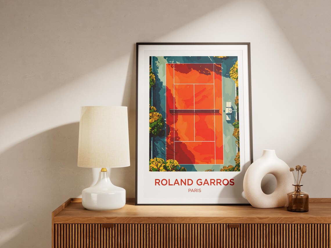 Roland Garros Tennis Watercolor Art Print - Image 3