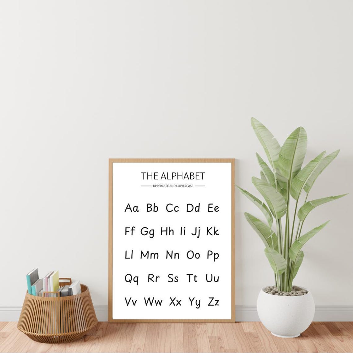 Black Alphabet Uppercase Lowercase Letters Minimalist Kids Room Poster - Image 4