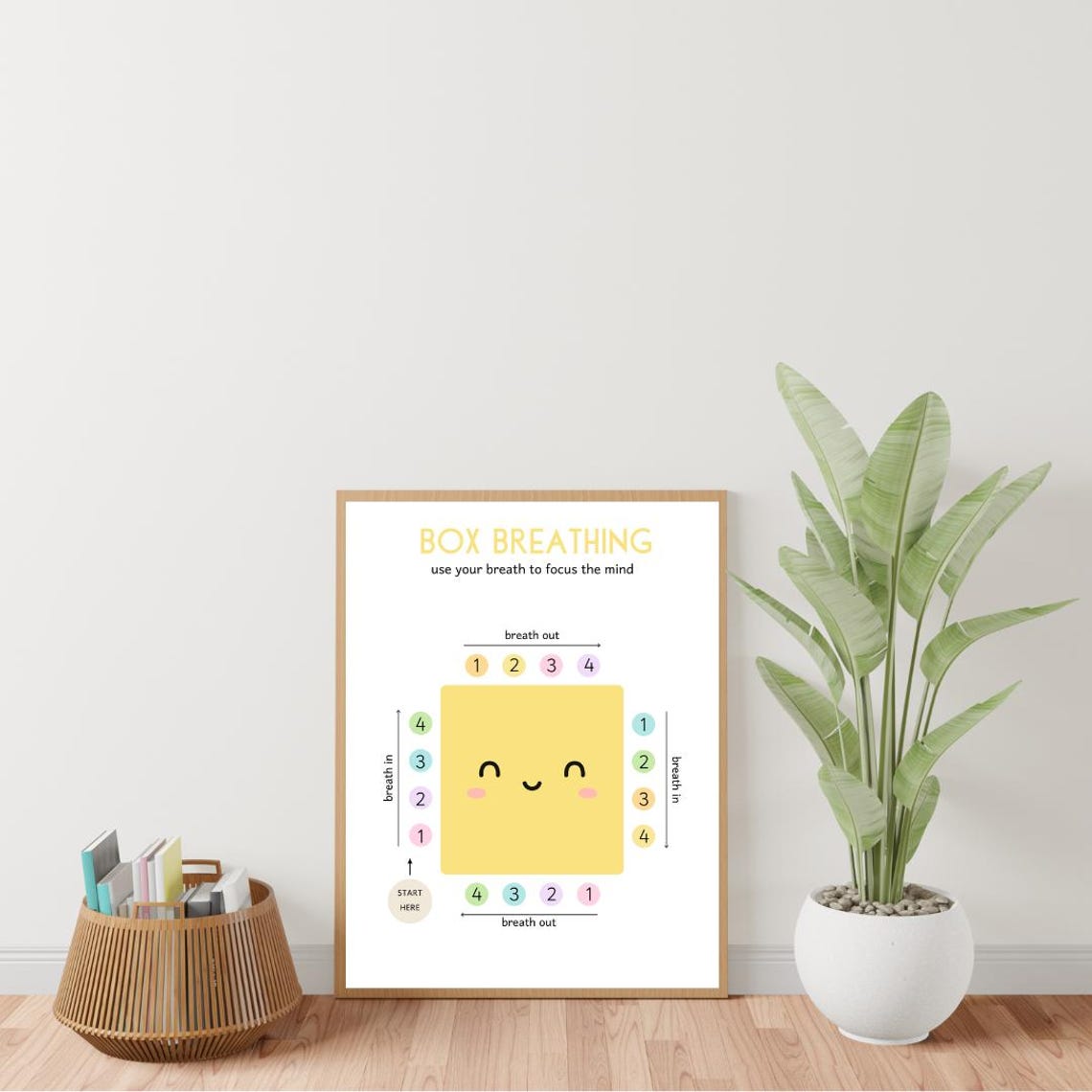 Box Breathing Calm Corner Poster for Kids Emotion Regulation Decor - Image 4