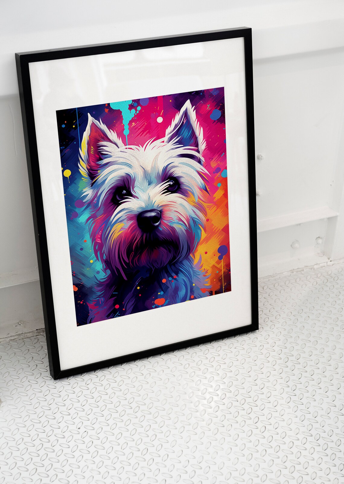 West Highland Terrier Westie Pop Art Colorful Dog Portrait Fun Pet Poster