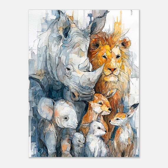 Animal Family Poster 12x16