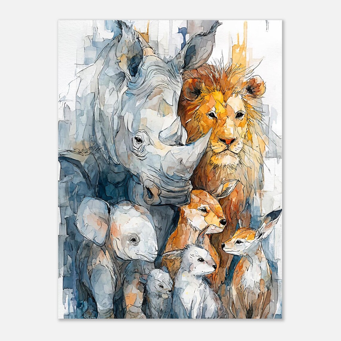 Animal Family Poster 12x16