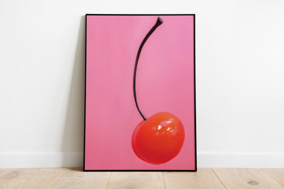 Wall Art Cherry Dopamine Decor Colorful For Your Home Mid Century Modern Fruit Design Office