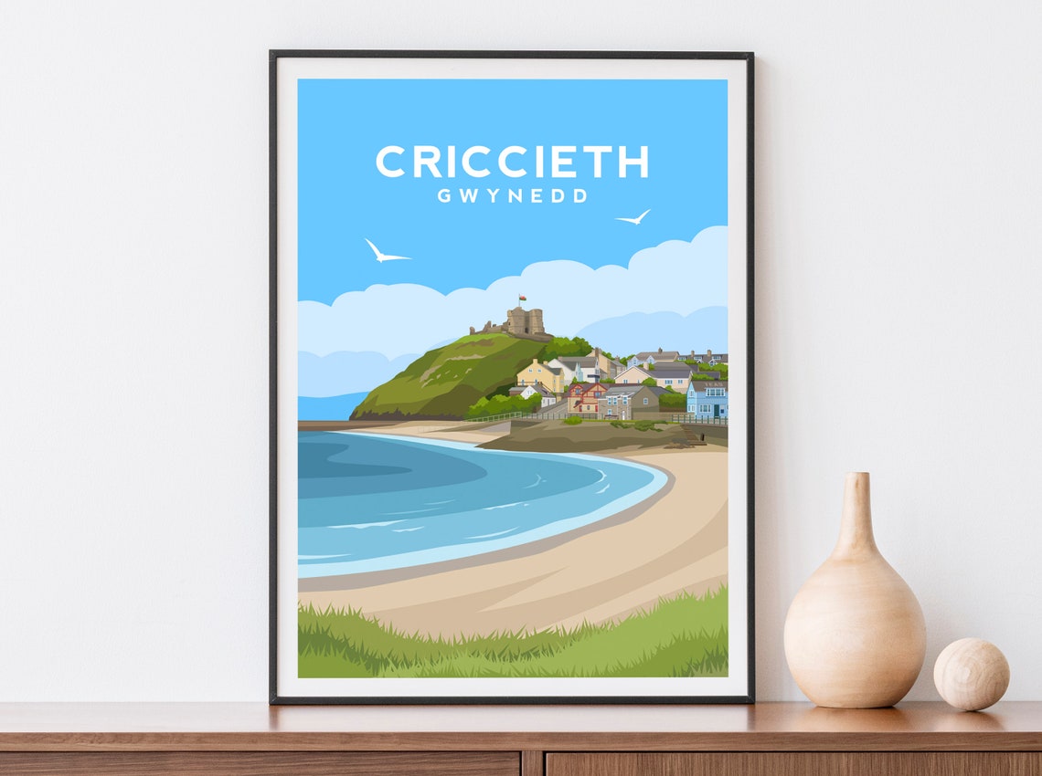 Criccieth Castle Headland and Bay Gwynedd North Wales Poster