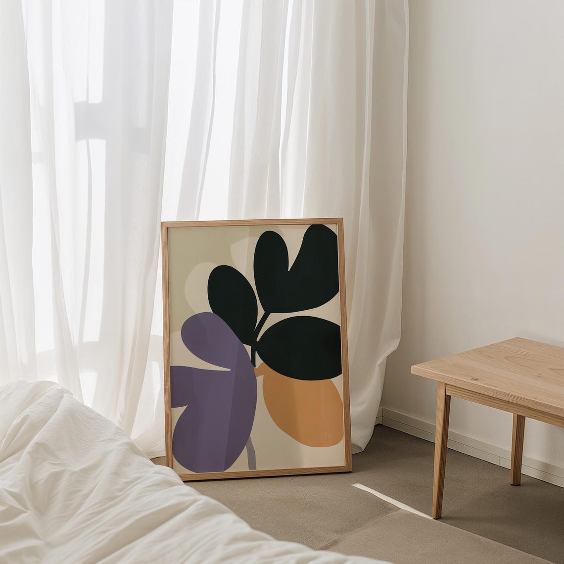 Airy Abstract Pastel Botanical Colorful Organic Shapes Poster - Image 3
