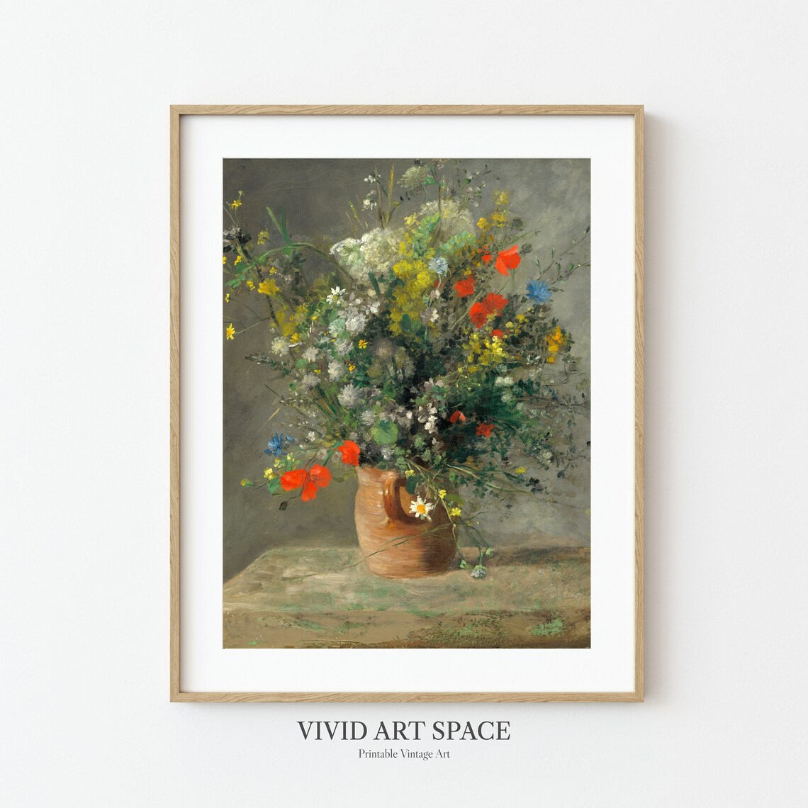 Renoir Flowers In A Vase Vintage Floral Art Print - Image 3