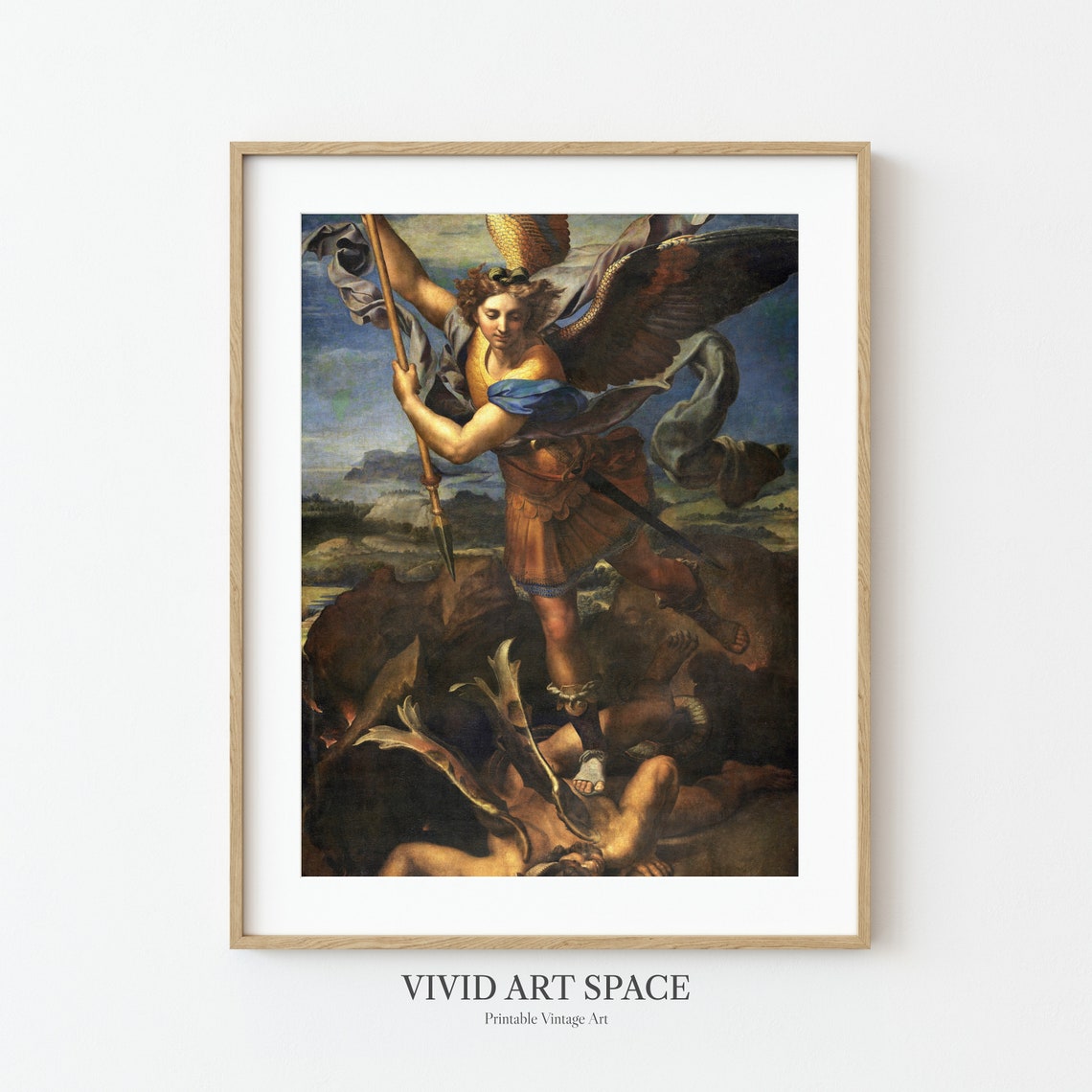 Raphael St Michael Vanquishing Satan Dramatic Renaissance Art Print