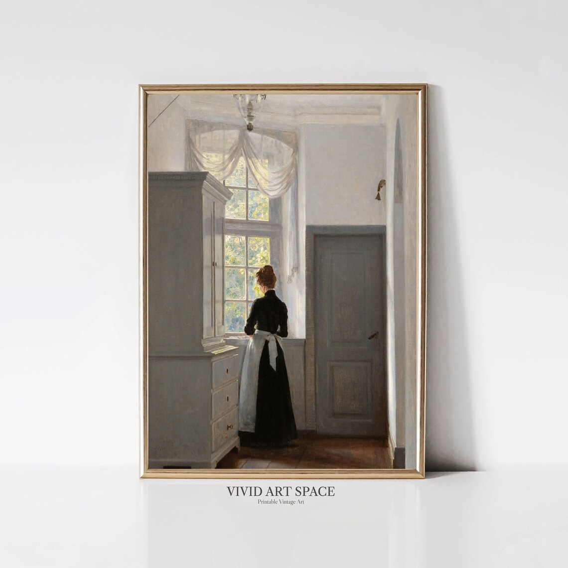 Dream Window Vintage Woman Portrait Art Print - Image 3