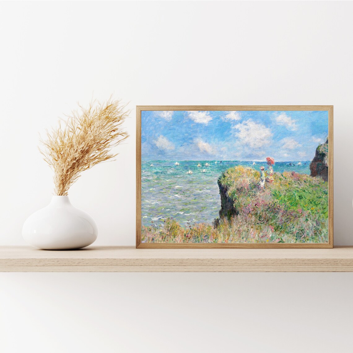 Monet Cliff Walk at Pourville Impressionist Art Print - Image 2
