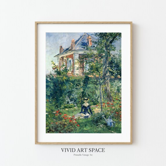 A Garden Nook At Bellevue By Edouard Manet Impressionist Landscape Painting Garden Art Print Printable Wall Art