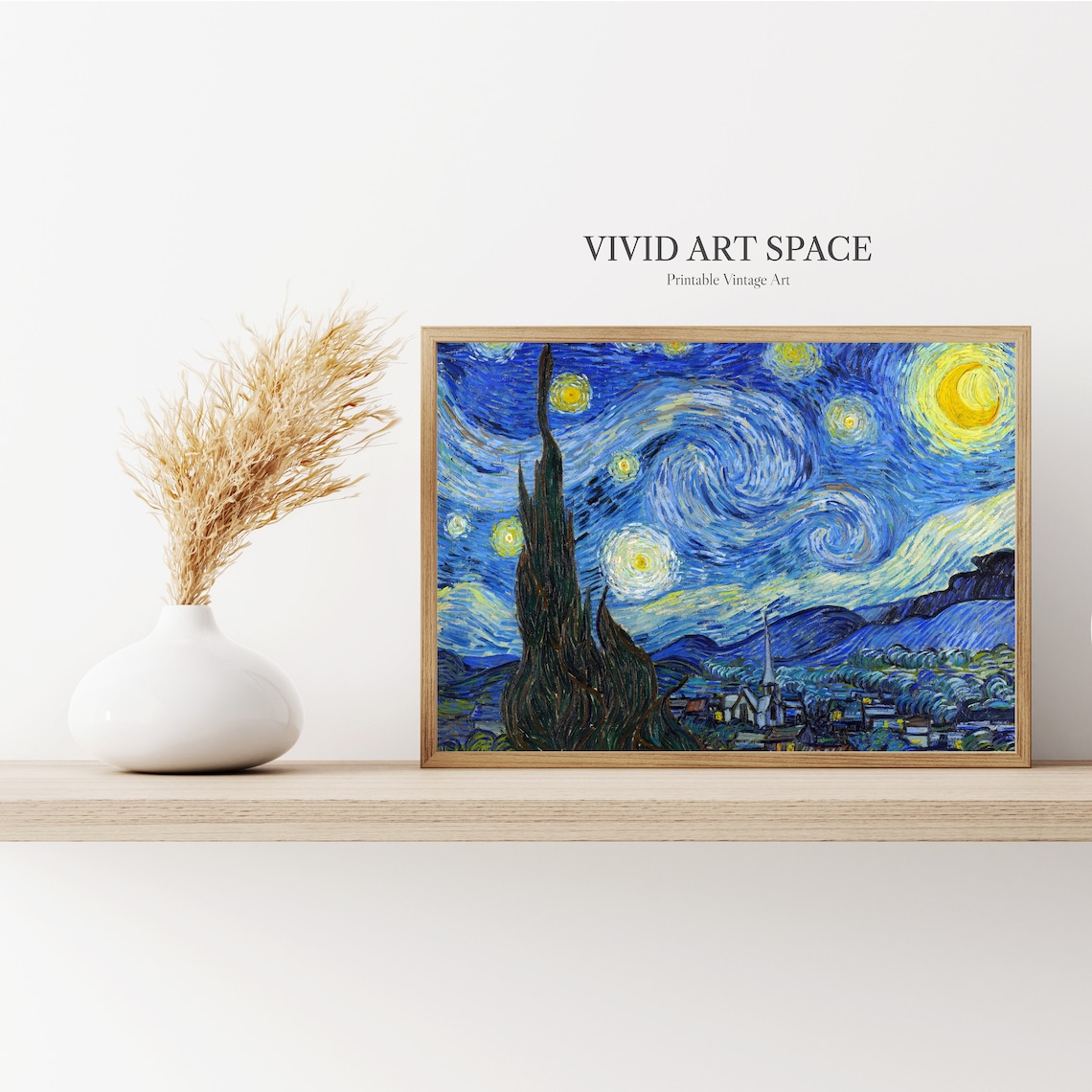 Van Gogh Starry Night Impressionist Landscape Art Print - Image 2