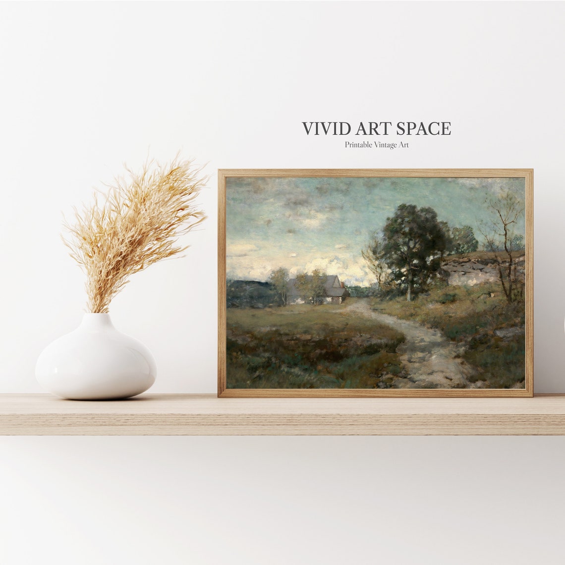 Rustic Farmhouse Dirt Country Path Tree Vintage Landscape Poster - Image 3