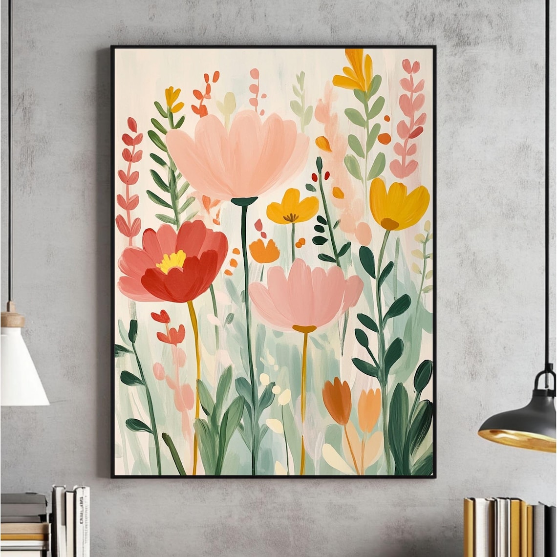 Bright Abstract Flower Botanical Art Print