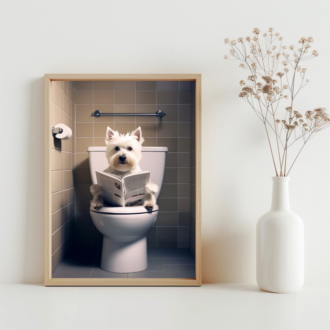 West Highland White Terrier Bathroom Art Print