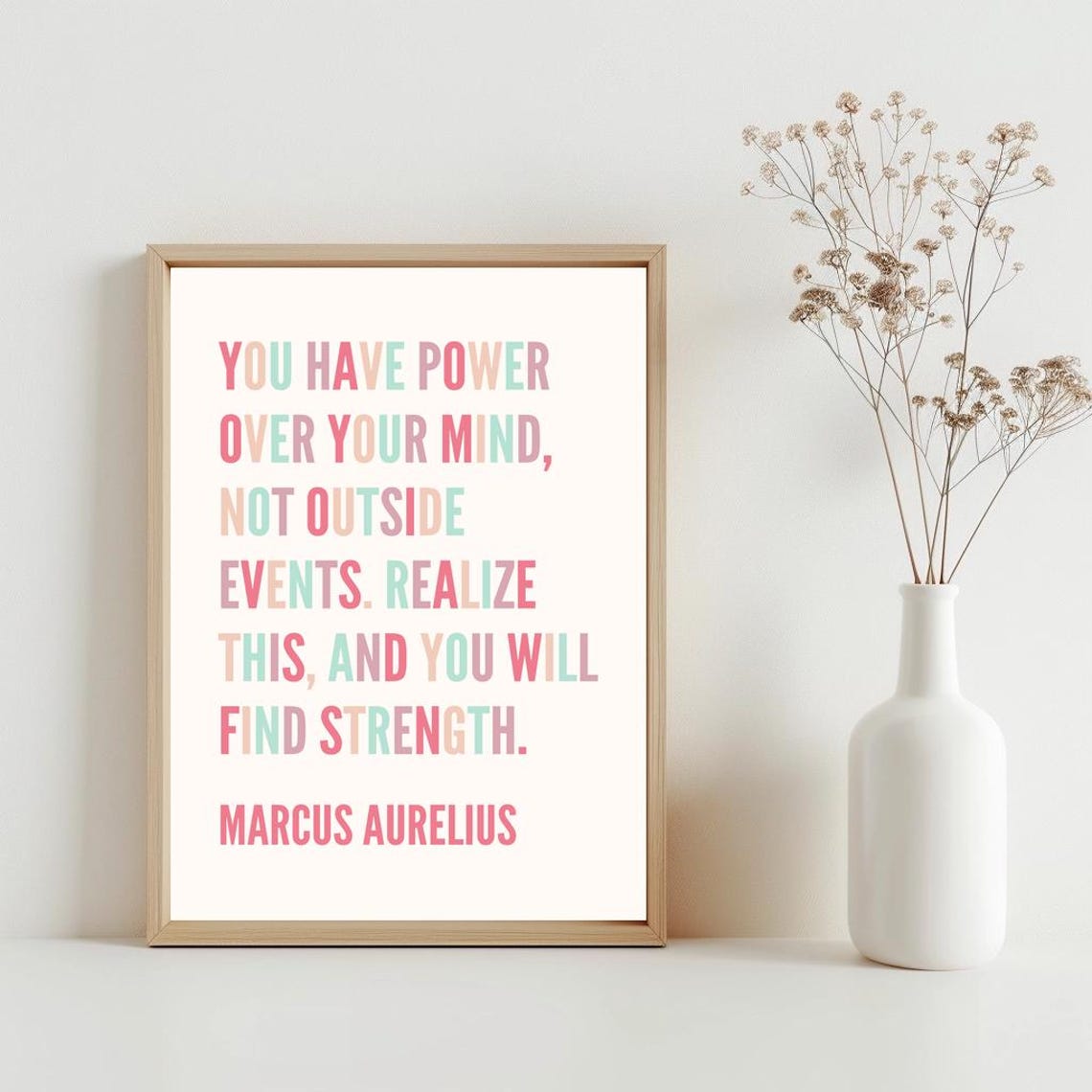 You Have Power Over Your Mind Poster Marcus Aurelius Quote Decor