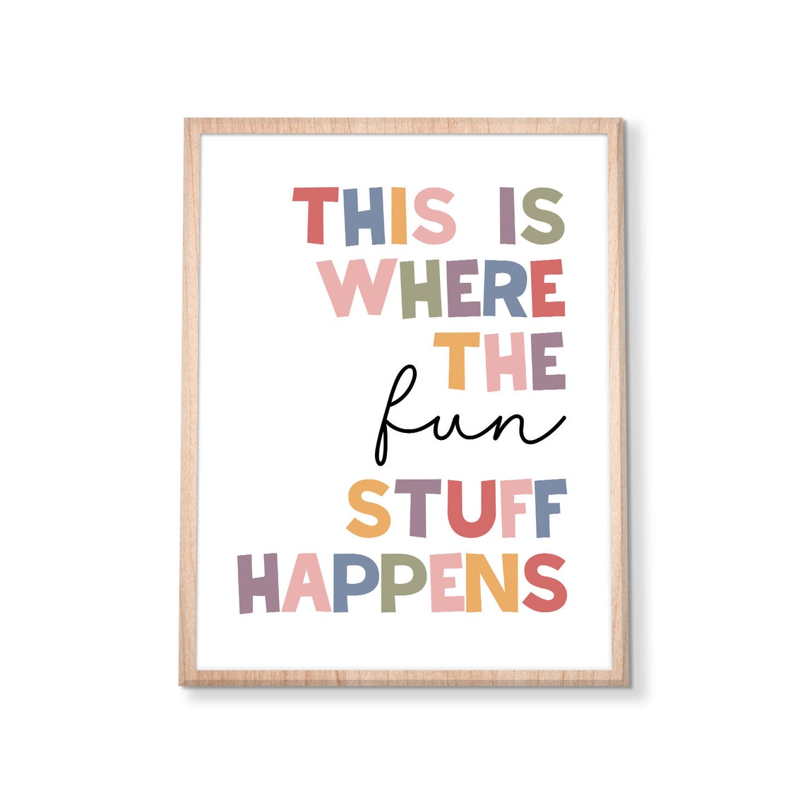 This Is Where the Fun Stuff Happens Colorful Playroom Kids Poster - Image 2