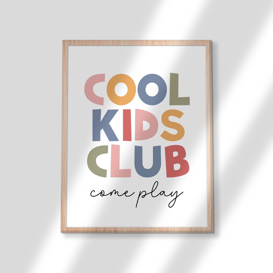 Cool Kids Club Come Play Rainbow Letters Kids Playroom Decor Poster - Image 3