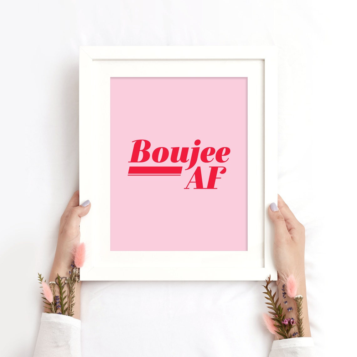 Boujee AF Funny Quote Poster Pink Retro Typography Bedroom Decor - Image 2