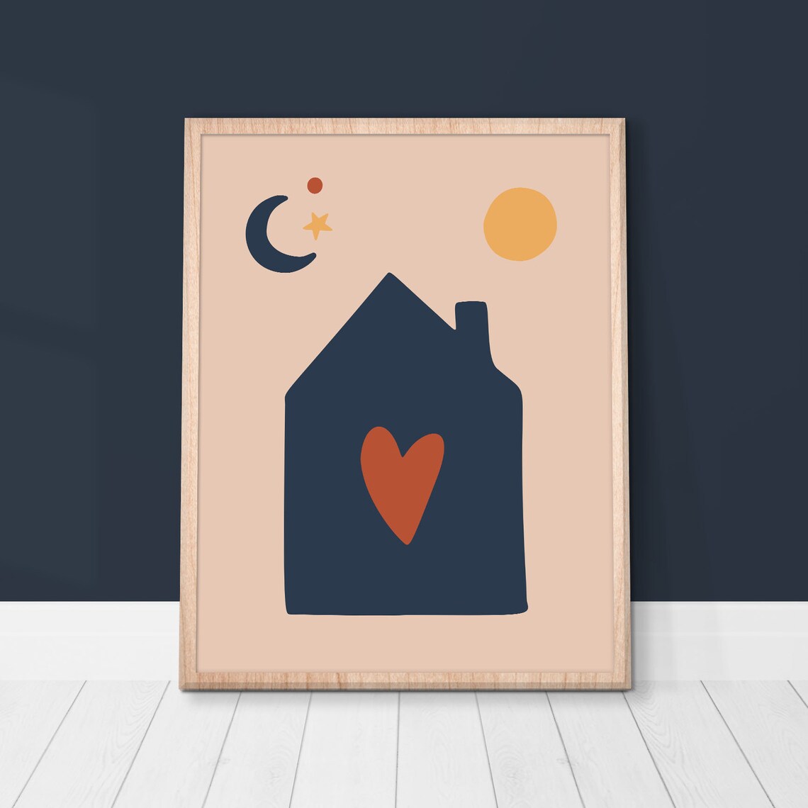 Boho Home Print Cute Modern House Wall Art Home Sweet Home Print Bohemian Art Modern Boho Print Instant - Image 2