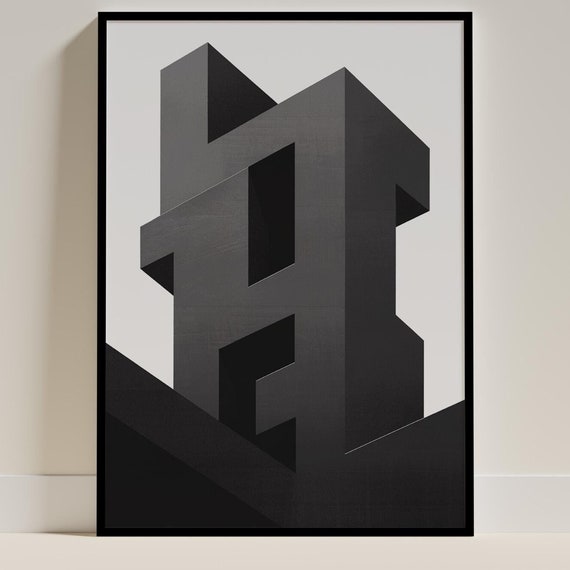 Modern Geometric Abstract Poster, Minimalist Shapes