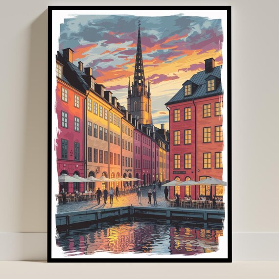 Stockholm Old Town Gamla Stan - Travel Poster