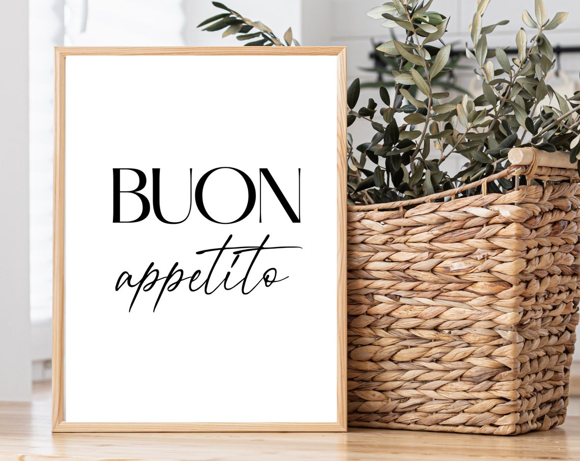 Buon Appetito Italian Kitchen Script Minimalist Dining Wall Art
