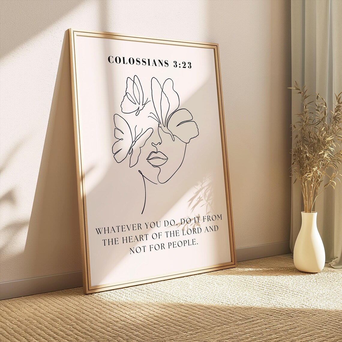 Colossians 3:23 Bible Verse Minimalist Art Print - Image 2
