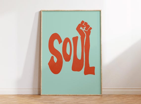Soul Print African Wall Art Groovy Modern Black Afro Ethnic Decor Retro Apartment Culture