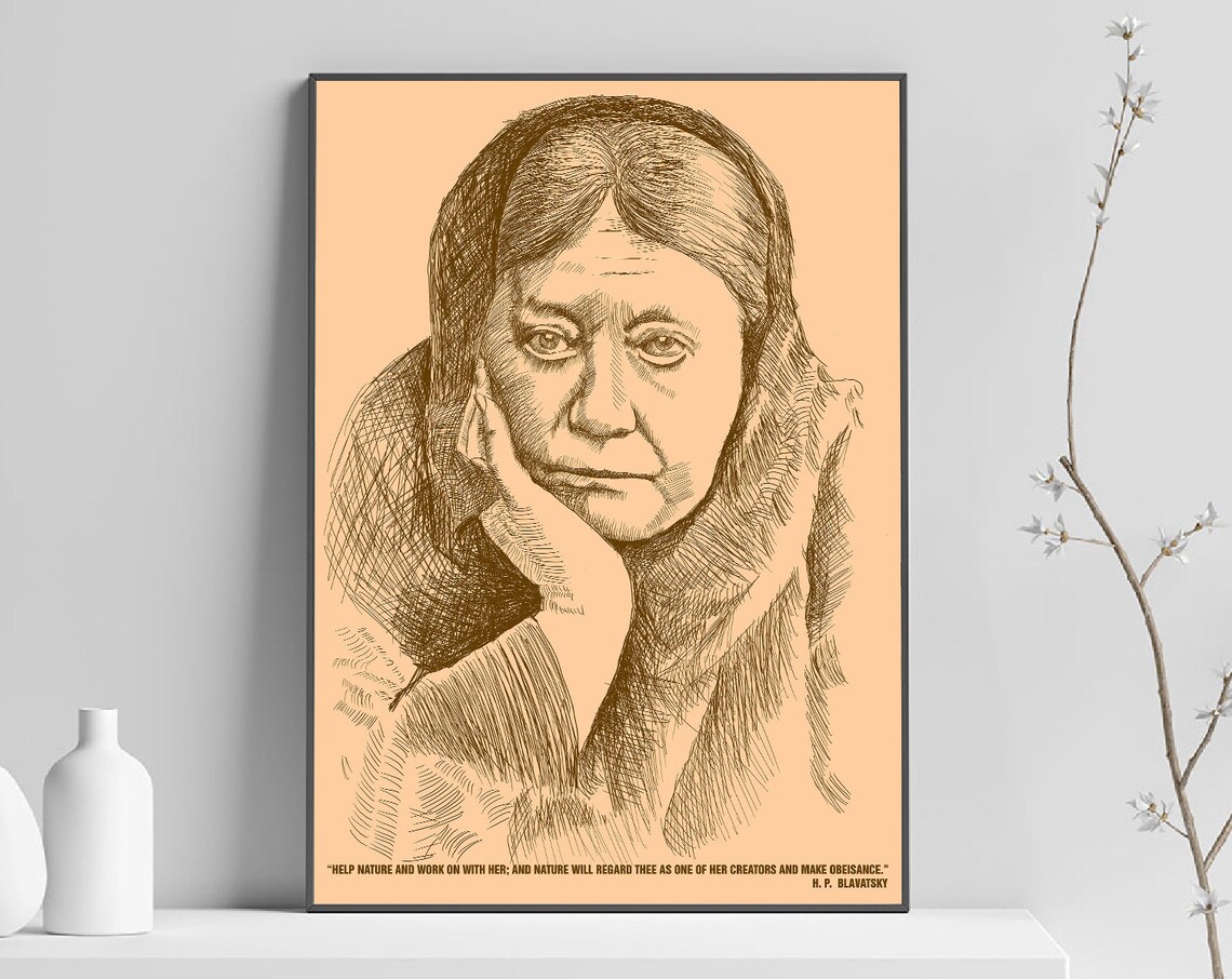 Madam Blavatsky Art Poster Inspirational Quote Hand Drawing Print