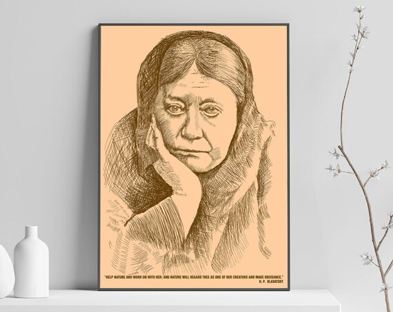 Madam Blavatsky Art Poster Inspirational Quote Hand Drawing Print