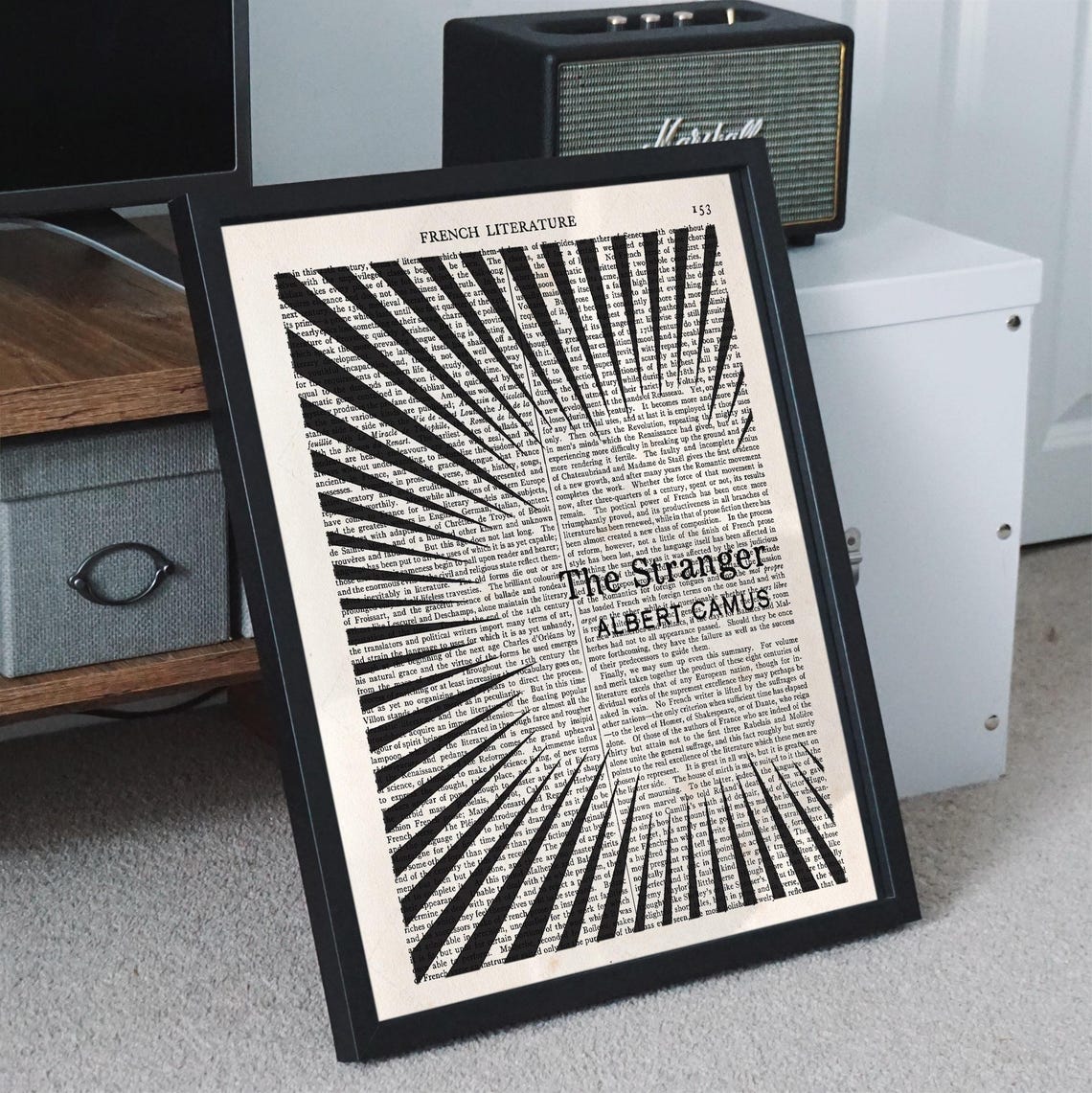 Albert Camus The Stranger Sunburst Literary Dictionary Art Poster - Image 2