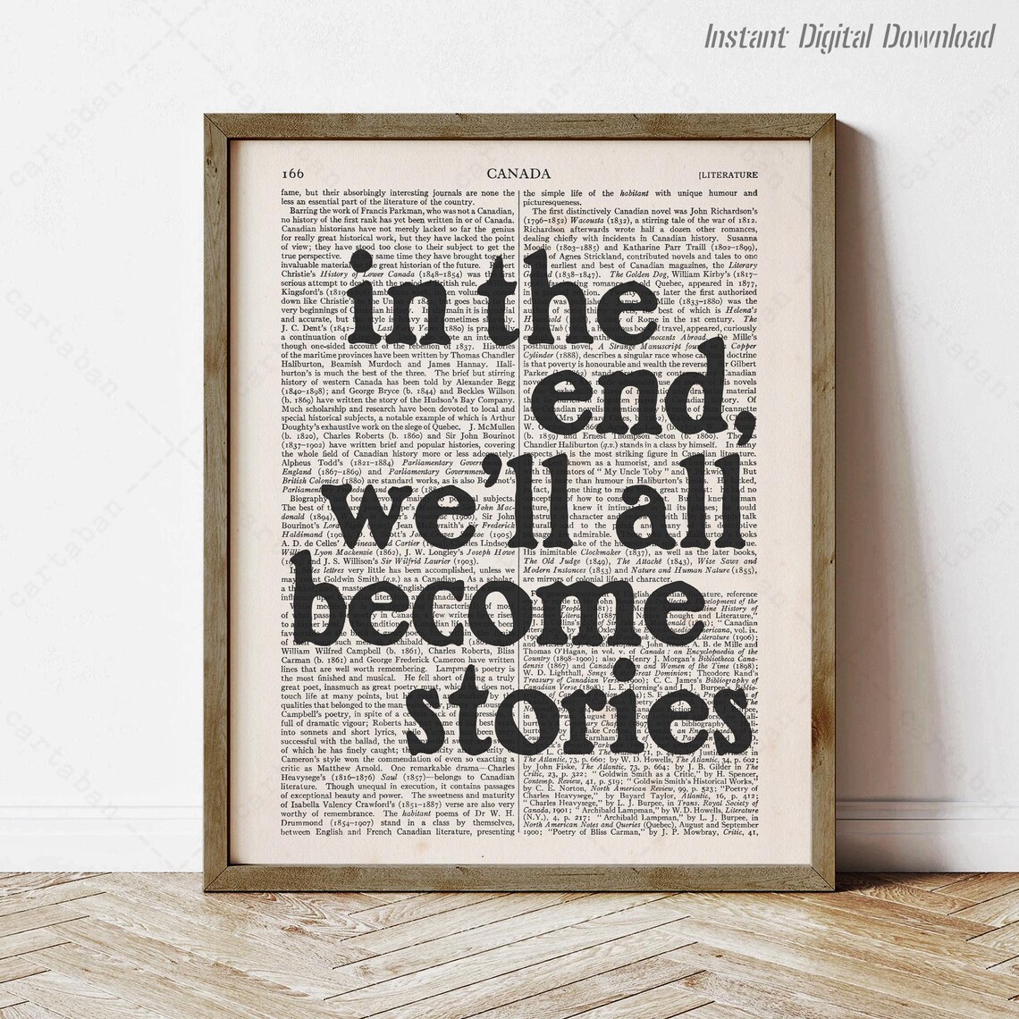 Margaret Atwood Quote Art Print, Reading Nook Decor