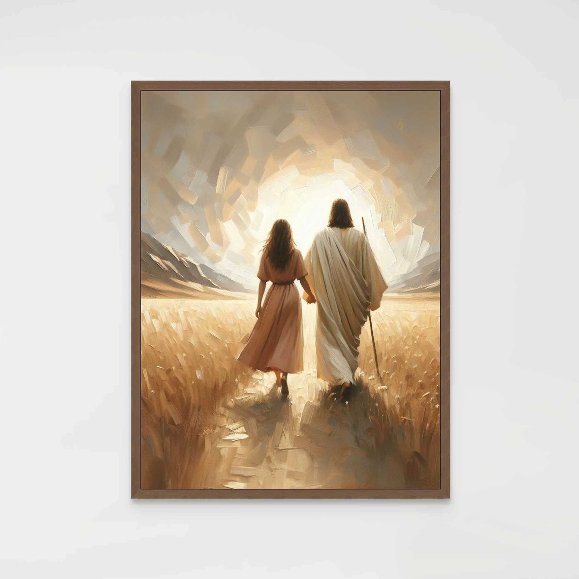 Walk With Jesus, Christian Painting Art Print