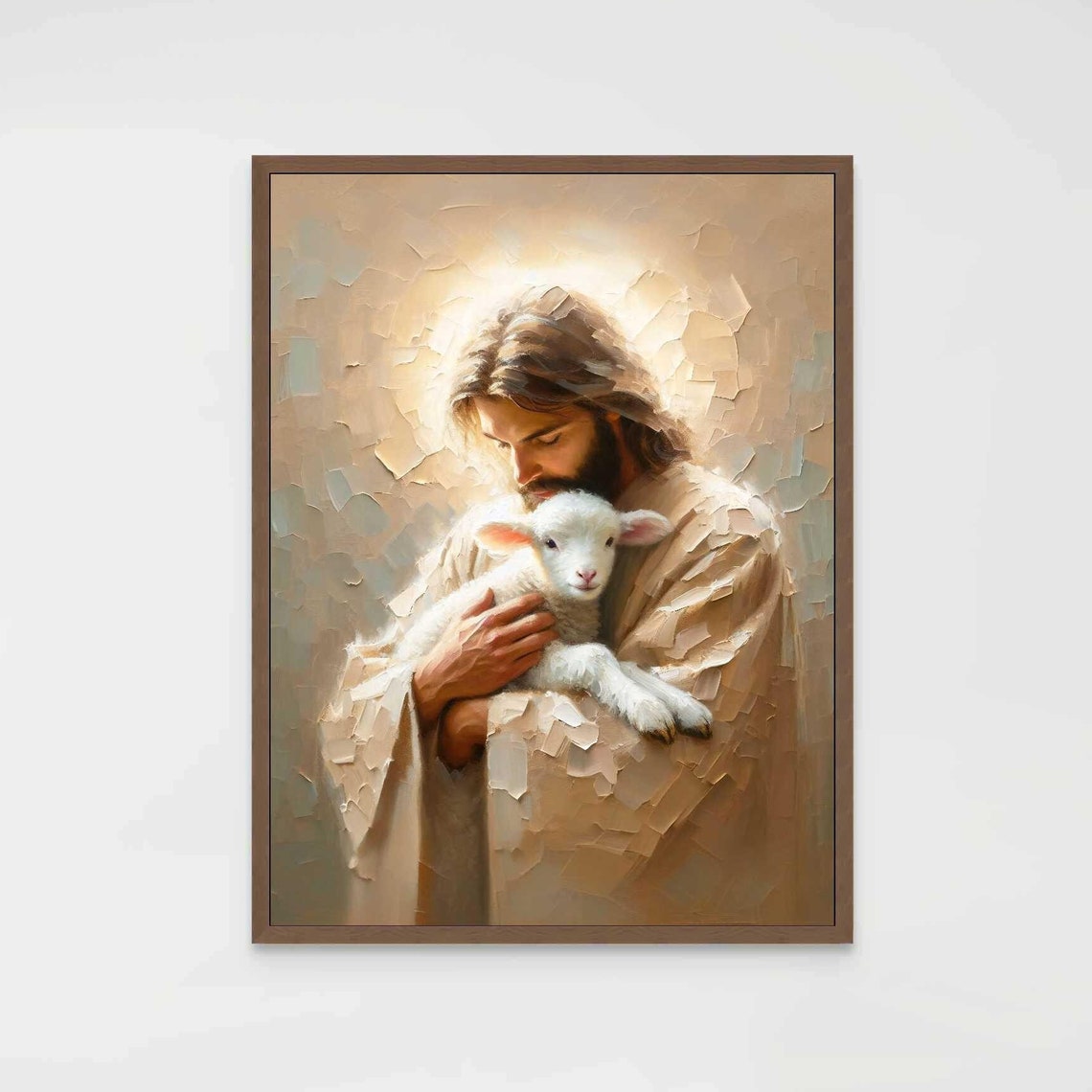 Jesus Christ And Lamb Christian Painting