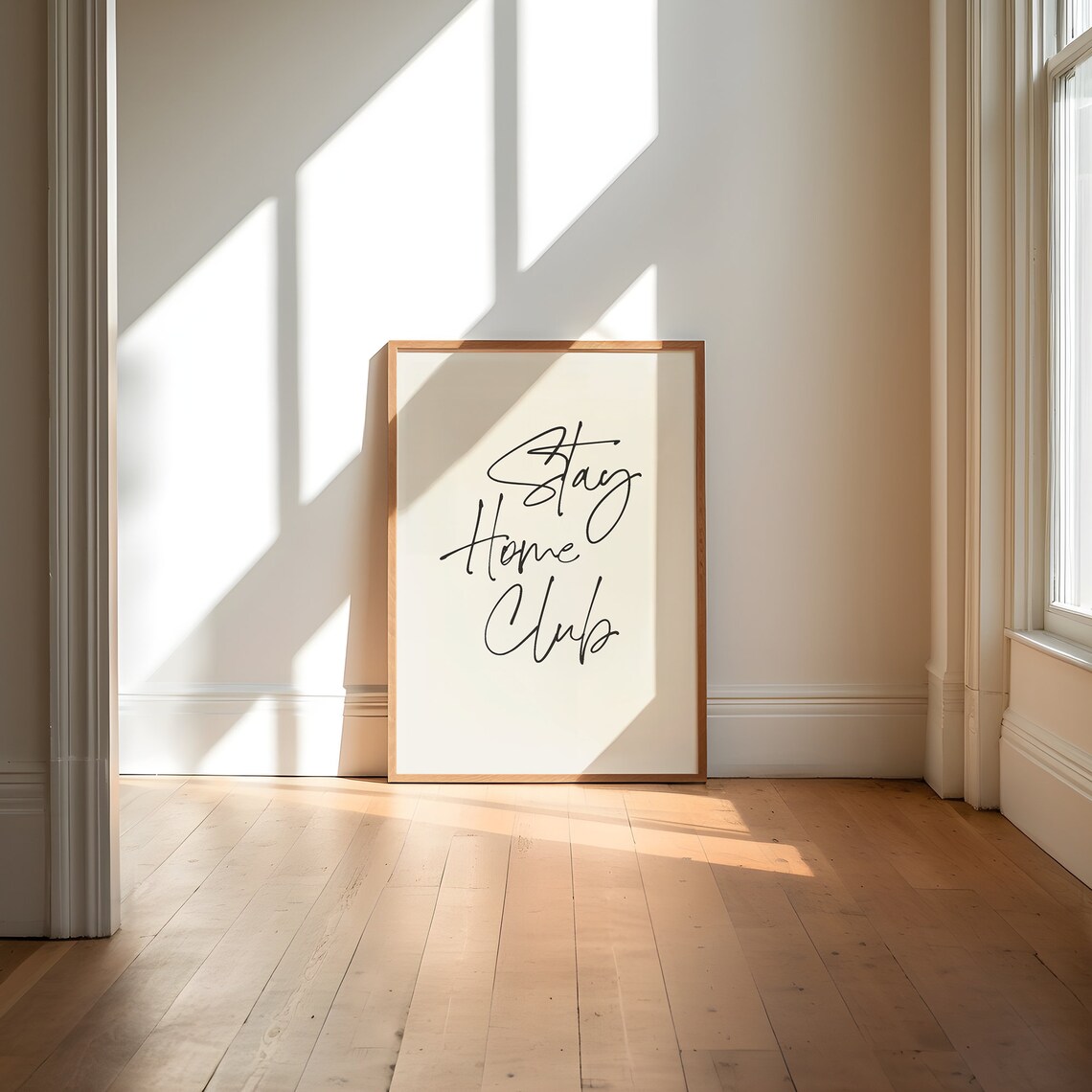 Stay Home Club Poster, Homebody Apartment Decor - Image 2