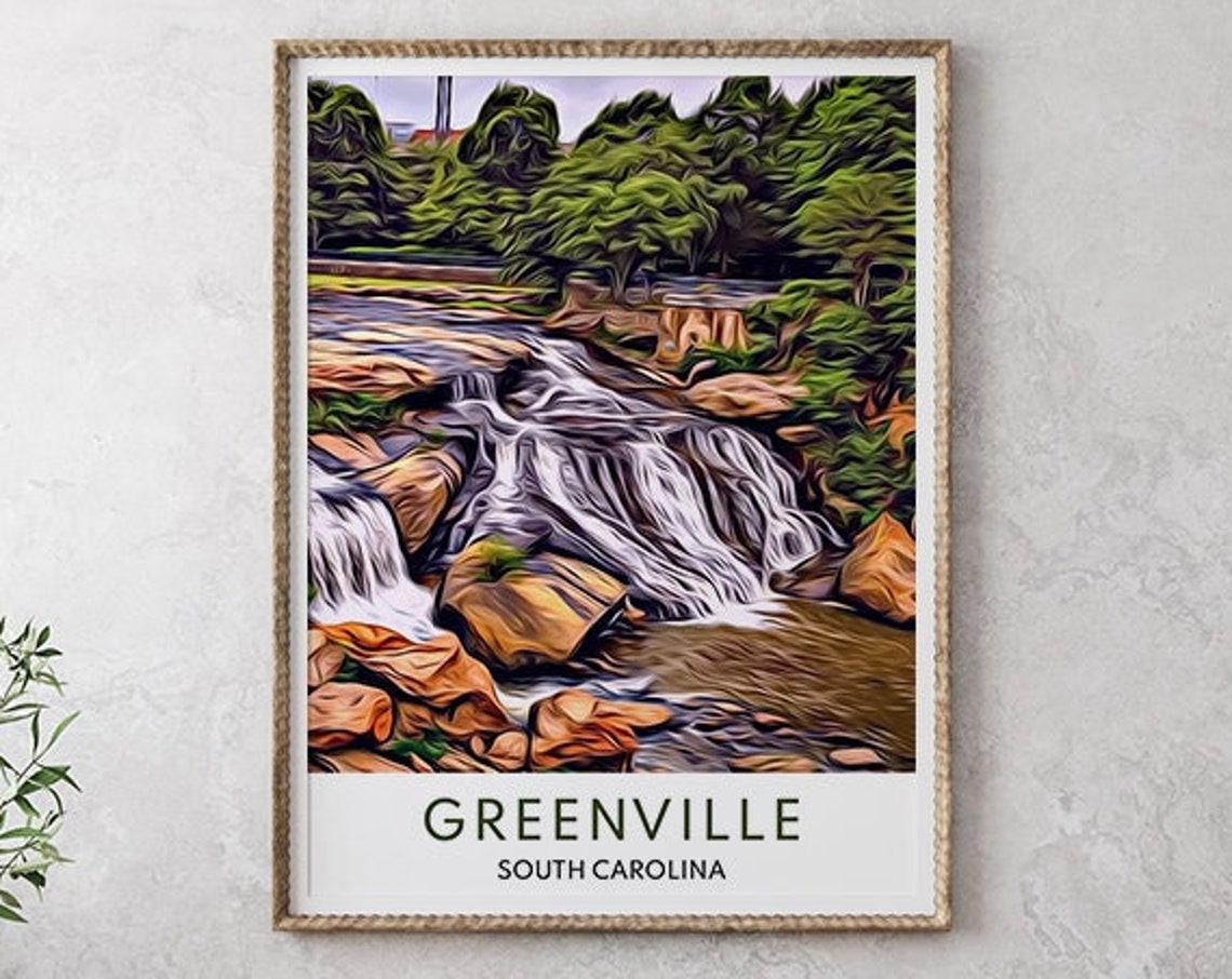 Greenville Print South Carolina Print South Carolina Art Greenville Art Greenville Wall Art Poster Greenville South Carolina Travel - Image 2