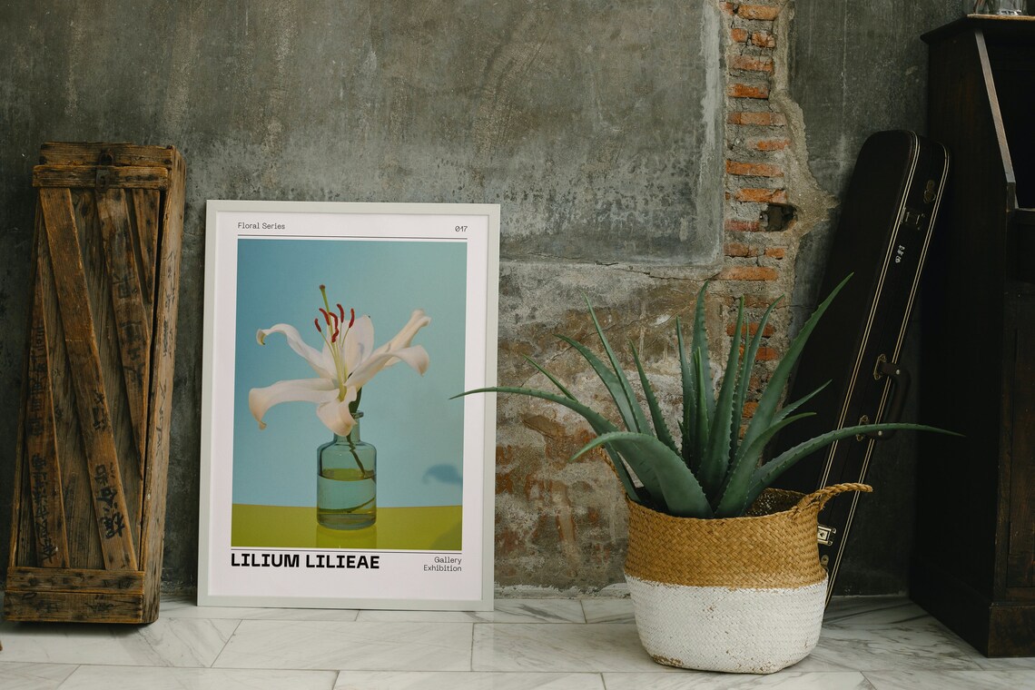 White Lily Delicate Floral Art Print, Spring Decor - Image 2