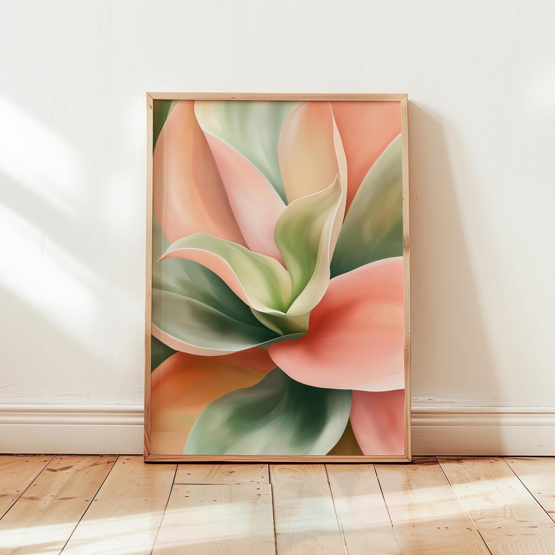 Georgia Okeeffe Inspired Succulent Print Modern Pastel Wall Art