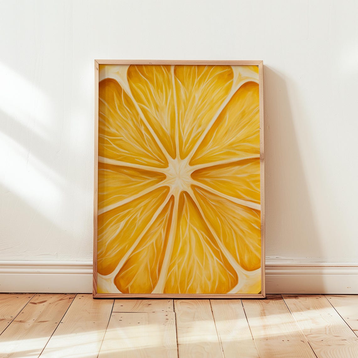Okeeffe-Inspired Lemon Art Print, Yellow Kitchen Poster