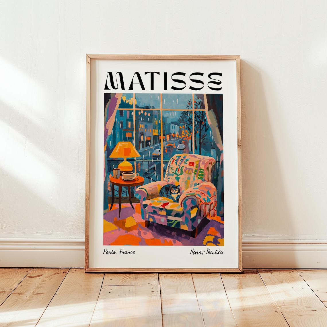 Henri Matisse Cat Print, Colorful Abstract Art