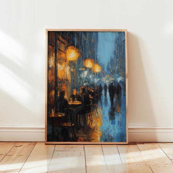 Claude Monet Rainy Cafe Impressionist Art Print