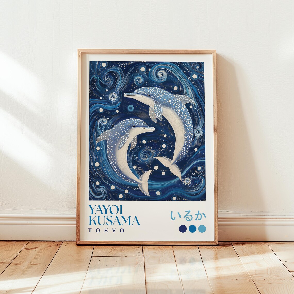 Yayoi Kusama Dolphin Art Print, Modern Japanese Ocean