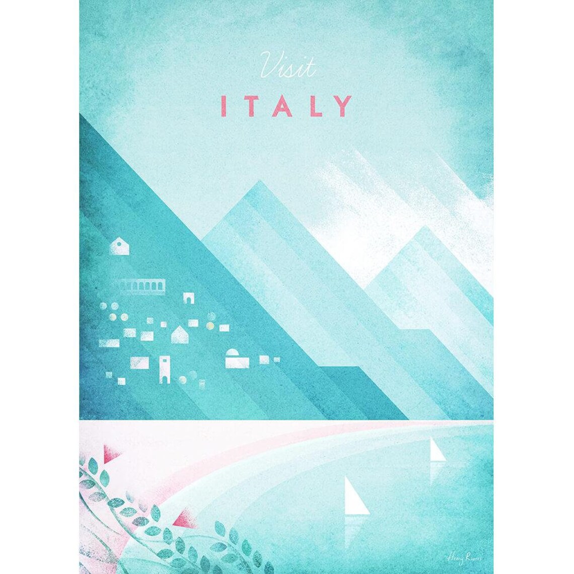 Italy Travel Poster Print, Minimalist Vintage Retro Style - Image 2