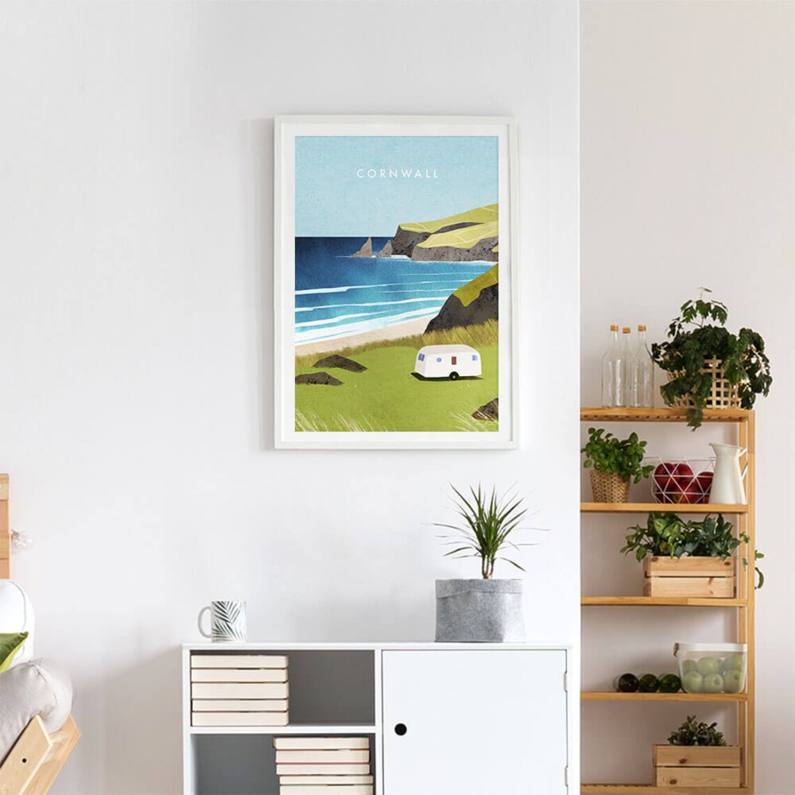 Cornwall Caravan Travel Poster, Henry Rivers - Image 4