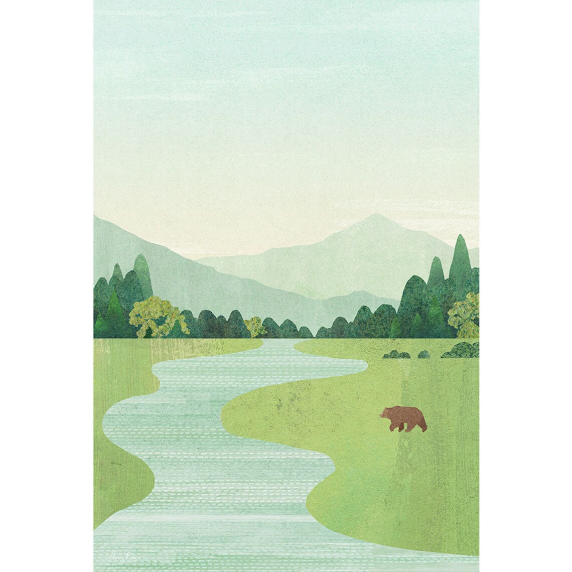 Bear Print by Henry Rivers, Wilderness Art Poster - Image 3