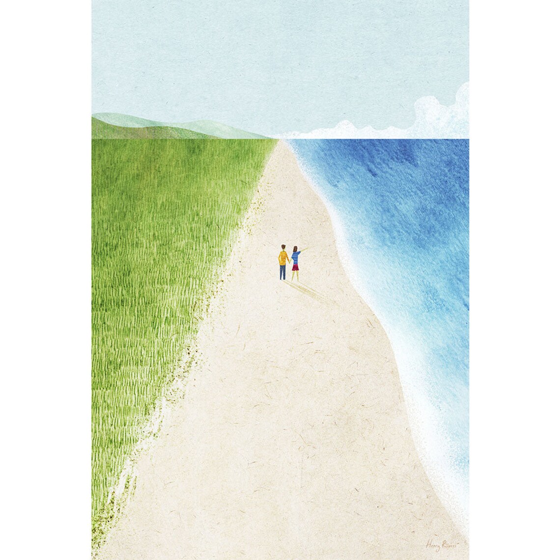 Wild Beach by Henry Rivers, Coastal Art Print - Image 2