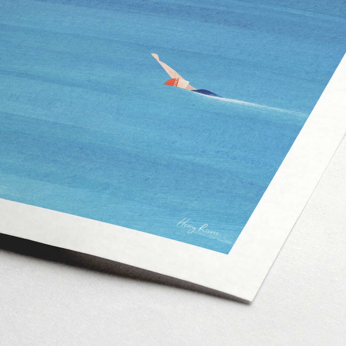 Sea Swim Print by Henry Rivers, Beach Wall Art - Image 2
