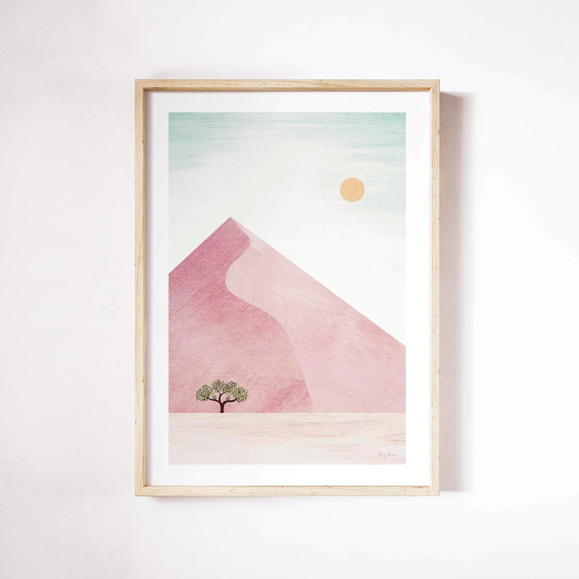Pink Dune Namibia Travel Poster, Desert Landscape